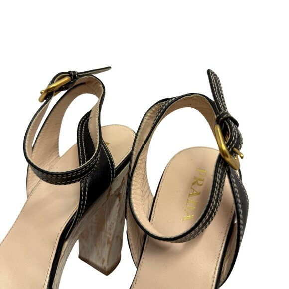 Prada Block Open-Toe Heels - Picture 6 of 9